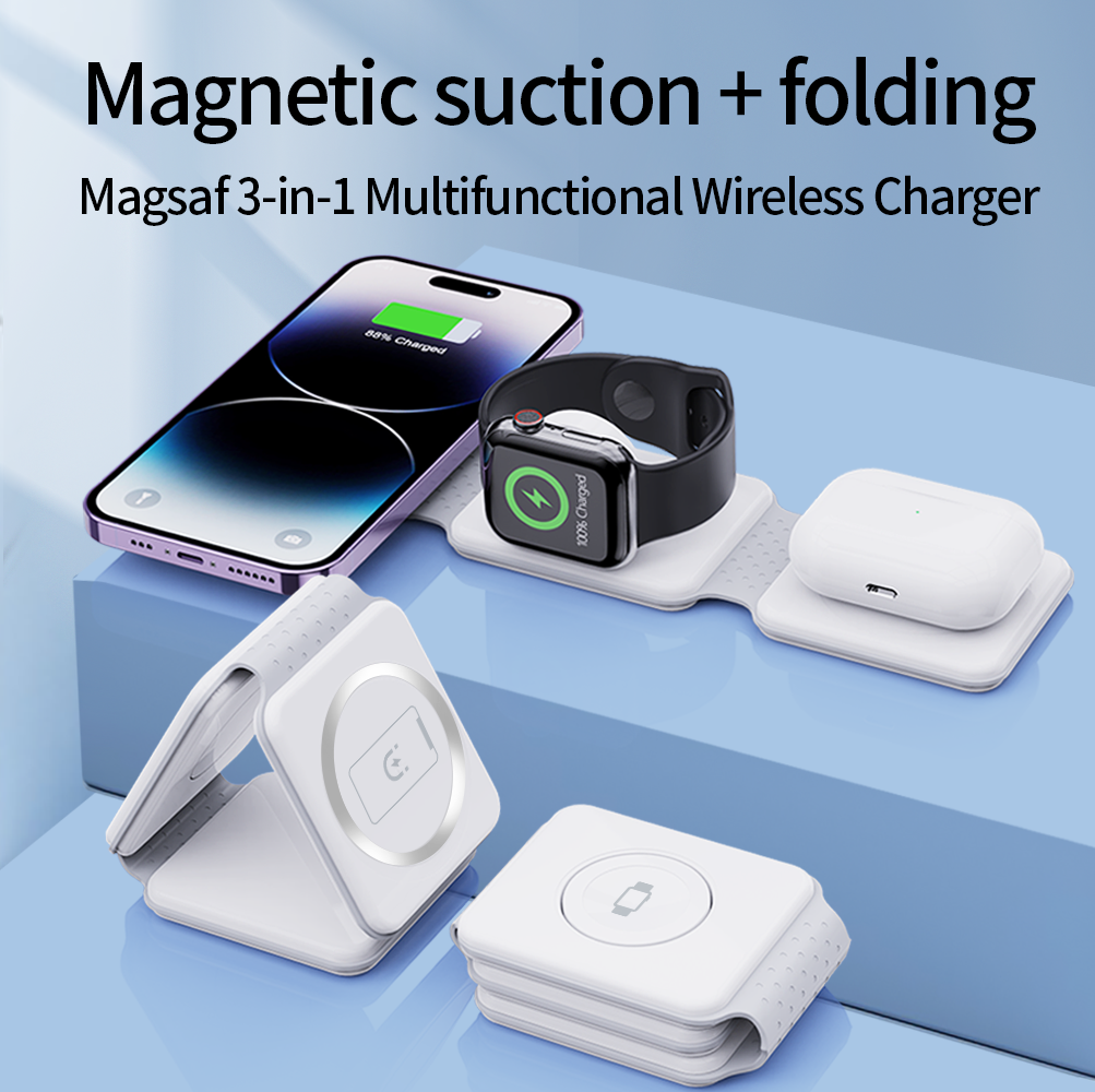 Cargador Powerbank Inalámbrico 3 en 1