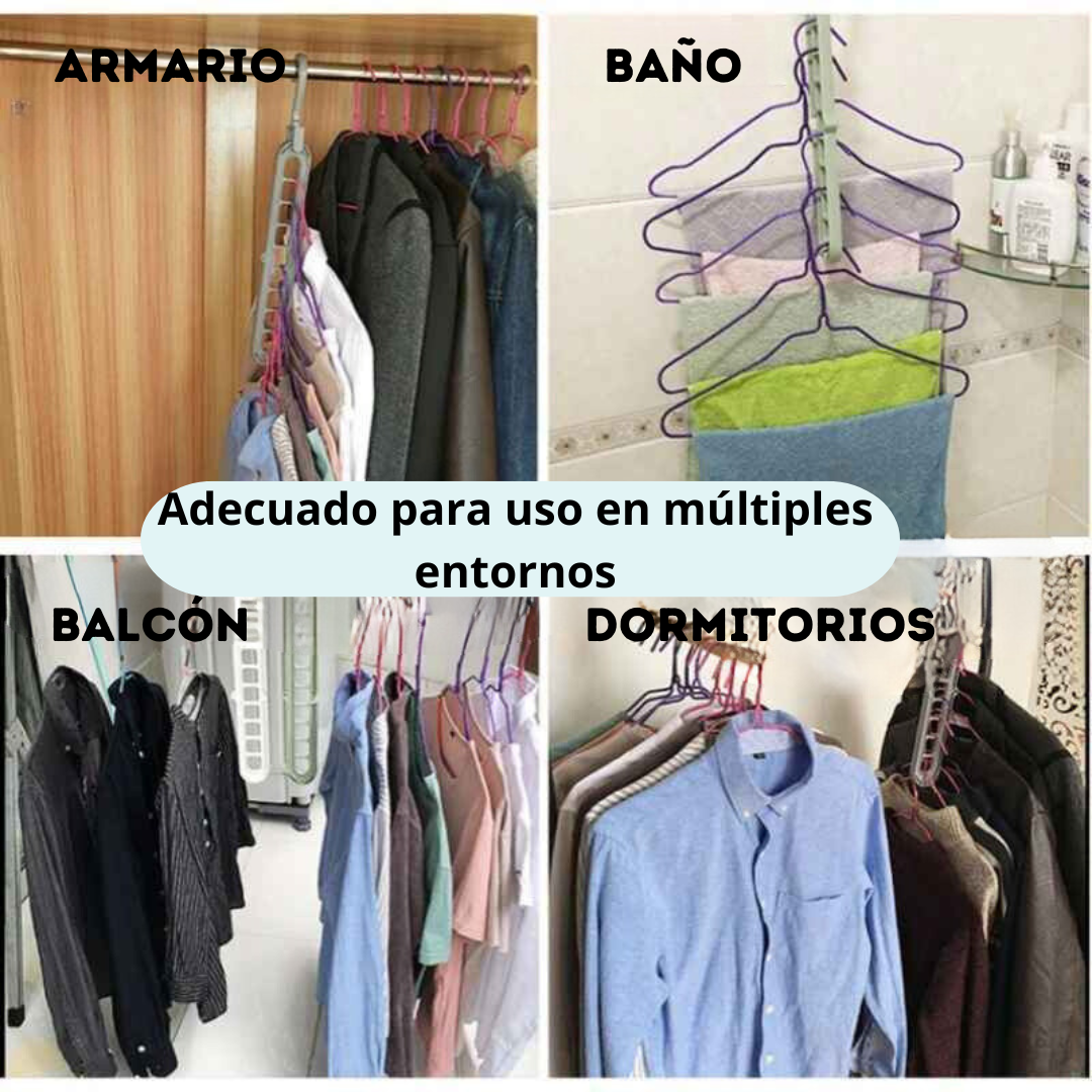 Colgador de Ropa 9 en 1 Pack 5 Unidades